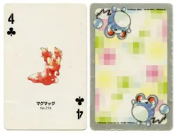 2000 Slugma 4 of Clubs Pokemon Silver Part 2 Playing Card Japan Original - Image 1
