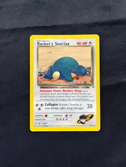 Rocket's Snorlax 33/132 Rare Gym Heroes Pokemon Card LP/MP - Image 2