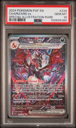 2024 POKEMON PAF EN-PALDEAN FATES SPECIAL ILLUSTRATION RARE CHARIZARD EX PSA 10 - Image 1