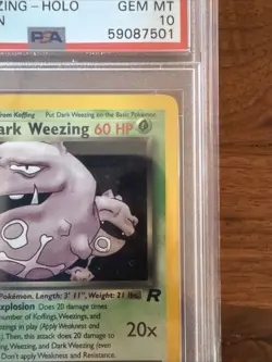 2000 Pokemon Rocket PSA 10 Dark Weezing Holo 1st Edition WOTC GEM MINT!! - Image 2