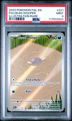 2023 POKEMON PAL EN-PALDEA EVOLVED ILLUSTRATION RARE #221 PALDEAN WOOPER PSA 9 - Image 1