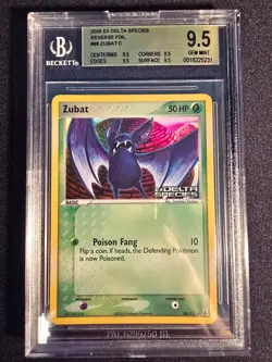 Pokemon TCG Zubat 88/113 Delta Species Reverse Holo BGS 9.5 Gem Mint Stamped - Image 1