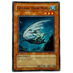 Yugioh CCG Collectable 1996 Konami Creeping Doom Manta 1st Edition - Image 1