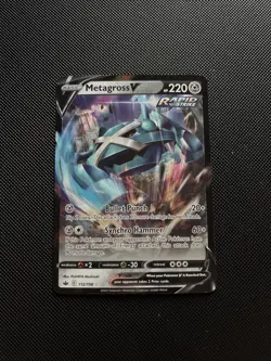 Metagross V Rapid Strike NM-M Ultra Rare Card Pokemon TCG Chilling Reign 112/198 - Image 1