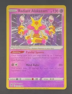 Pokemon Card Radiant Alakazam 059/195 Silver Tempest - Near Mint - Image 1
