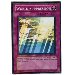 Yugioh CCG Collectable 1996 Konami World Suppression Trap Card - Image 1