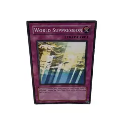 Yugioh CCG Collectable 1996 Konami World Suppression Trap Card - Image 5