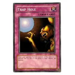 Yugioh CCG Collectable 1996 Konami Trap Hole Trap Card - Image 1
