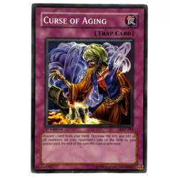 Yugioh CCG Collectable 1996 Konami Trap Card Curse Of Aging - Image 1