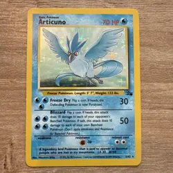 Pokemon TCG Articuno Holo 2/62 Fossil Shiny Rare Base Set 1999 (LP) - Image 1