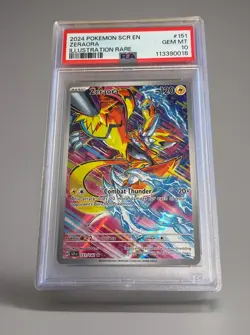 Pokemon 2024 Zeraora 151/142 Illustration Rare Stellar Crown GEM MINT PSA 10 - Image 1