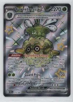 Shiny Ultra Rare - Forretress ex Pokemon Scarlet & Violet Paldean Fates #212 4m4 - Image 1