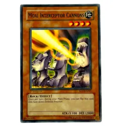 Yugioh CCG Collectable 1996 Konami Moai Interceptor Cannons 1st Edition - Image 1