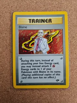Pokemon Trainer Card Blaine Gym Challenge 17/132 Vintage Holo Rare - Image 1