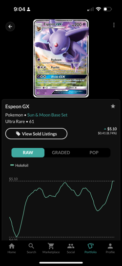 Espeon GX 61/149 Sm Base Set Holo Pokemon Card NEAR MINT - Image 3