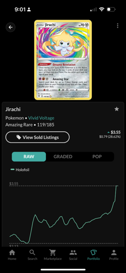 Jirachi 119/185 Swsh04: Vivid Voltage Holo Pokemon Card NEAR MINT - Image 3
