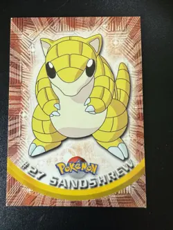 Sandshrew #27 - BLACK LOGO - NON-HOLO - SERIES 1 - TOPPS POKEMON CARD - Image 1
