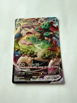 Pokemon TCG Snorlax VMAX Holo Ultra Rare Card Sword & Shield Base Set 142/202 - Image 1