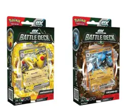 Pokemon TCG EX Battle Deck Bundle Ready-to-Play 60-Card Deck Ampharos Lucario - Image 1
