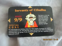 SERVANTS OF CTHULHU CARD NEW WORLD ORDER ILLUMINATI RARE STEVE JACKSON GAMES - Image 1