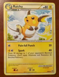 Raichu 33/90 Uncommon Undaunted Pokemon Card 2010 - Image 1