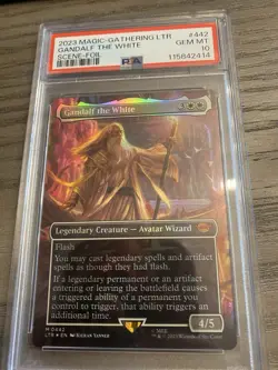 PSA 10 MTG Magic Gandalf The White Scene Foil #442 Lord Of The Rings Pop 9 Gem - Image 1