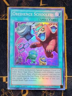 YUGIOH Obedience Schooled (MP14-EN242) Super Rare 1st Edition Near Mint - Image 1