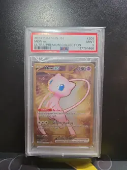 PSA 9 Gold Metal Mew Ex 205/165 Pokemon Scarlet Violet UPC Promo Card 151 - Image 1