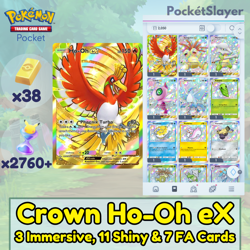 Pokemon TCG (Trading Card Game) Pocket Crown Ho-Oh eX | 2760+ Pack HG - Image 1