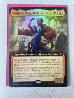 Near Mint, English - 1 x MTG Sophia, Dogged Detective - Foil - Extended Art Comm - Image 1