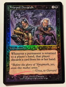 Warped Devotion FOIL Planeshift PLD Black Uncommon MTG LP - Image 1