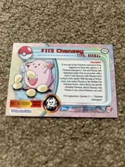 #113 Chansey - Pokemon Topps Card - Blue Logo - Image 2