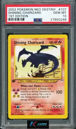 PSA 10 Shining Charizard #107/105 Pokemon Neo Destiny 1st Edition 2002 English - Image 1