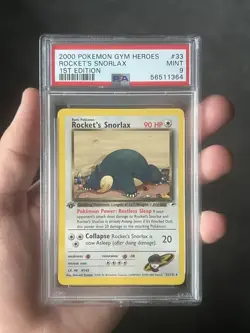Pokemon Rocket’s Snorlax 33/132 Non-Holo Rare 1st Edition Team Rocket PSA 9 - Image 1