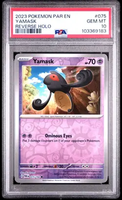 Pokemon Yamask Reverse Holo 075/182 PSA 10 Paradox Rift *513 - Image 1