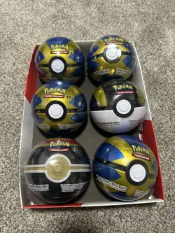 Pokemon PokeBall Tin Lot Of 6 Sealed - 3 TCG Booster Packs Per Tin (A24) - Image 1