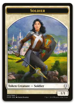 Soldier Token #3 (NM) Dominaria DOM Magic MTG - Image 1