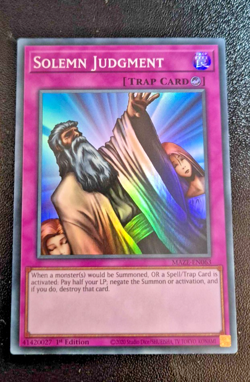 Solemn Judgment - Super Rare 1st Edition MAZE-EN063 - NM - YuGiOh - Image 1