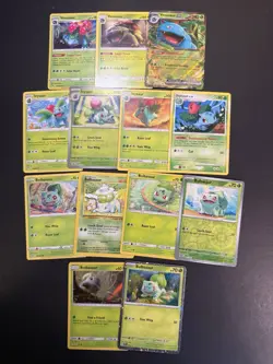 13 Pokemon Card Lot Bulbasaur Ivysaur Venusaur Cards - Holo Rare EX Vintage - Image 1
