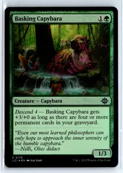 FOIL Basking Capybara Lost Caverns of Ixalan - MTG Magic the Gathering Card - Image 1