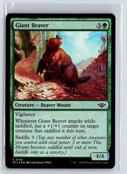 FOIL Giant Beaver Outlaws of Thunder Junction - MTG Magic the Gathering Card - Image 1