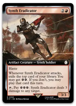 Synth Eradicator (Extended Art) #393 (NM) Fallout PIP Magic MTG - Image 1