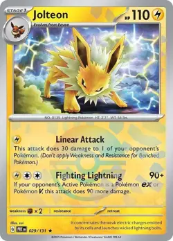 Pokemon TCG Jolteon Poke Ball Pattern 029/131 Prismatic Evolutions Reverse Holo - Image 1