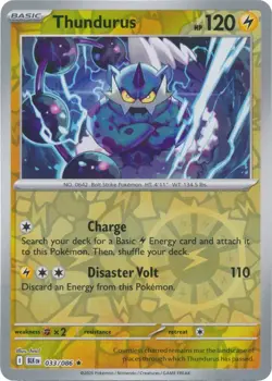 Thundurus 033/086 Reverse Holo Black Bolt BLK English Pokemon Card NM - Image 1