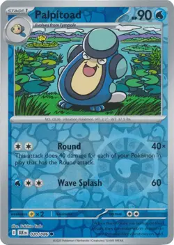 Palpitoad 020/086 Reverse Holo Black Bolt BLK English Pokemon Card NM - Image 1