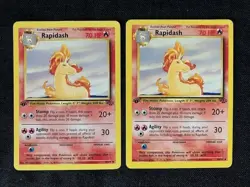 First Edition Rapidash Stomp/Agility 70 HP Pokemon Jungle TCG Card 44/64 - Lot o - Image 1