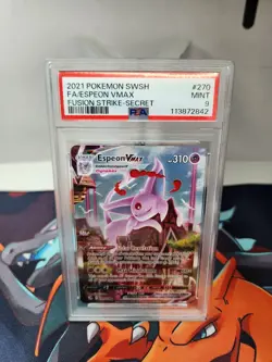 Pokemon Card Fusion Strike Espeon Vmax 270/264 Alt Art Secret NEW CERT PSA 9 - Image 1