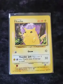 Pikachu Base Set 58/102 WOTC Pokemon Card Vintage Yellow Cheeks - Image 1