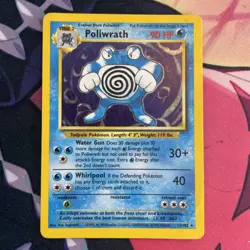 POLIWRATH - 13/102 - Base Set Holo Pokemon Card TCG Heavily Played/Damaged - Image 1