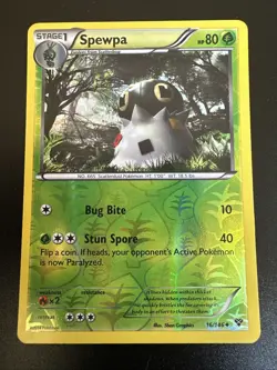Spewpa Reverse Holo 16/146 XY Base Pokemon TCG Card Uncommon LP - Image 1